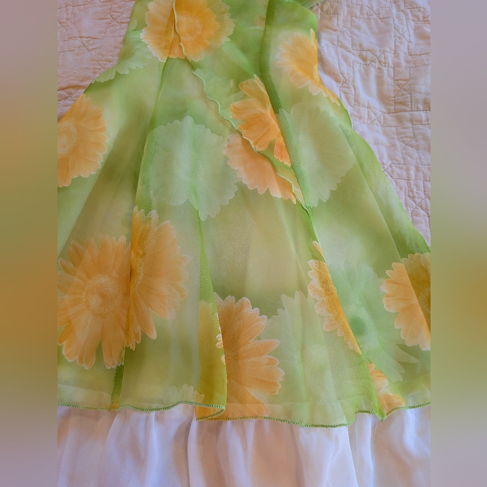 Vintage Y2K Toddler Maxi Midi Spring Summer Easter Fairycore Groovy Daisy Dress - Picture 3 of 5